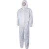 Disposable Hooded Coveralls, Type 5/6, White/Blue, XL, 48-50" Chest thumbnail-0