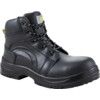 Womens Safety Boots, Size, 8, Black, Leather Upper, S1P thumbnail-0