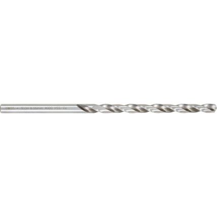 4000, Long Series Drill, 8mm, Long Series, Straight Shank, Cobalt High Speed Steel, Uncoated