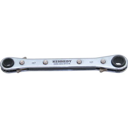 Double End, Ratchet Ring Spanner, 8 x 9mm, Metric