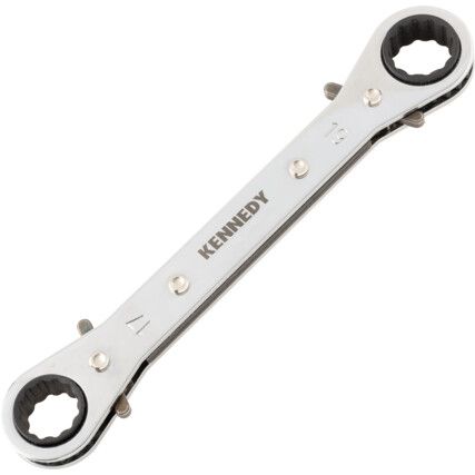 Double End, Ratchet Ring Spanner, 17 x 19mm, Metric