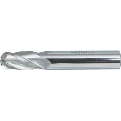 Regular, Ball Nose End Mill, 2mm, 4 fl, Solid Carbide, Uncoated