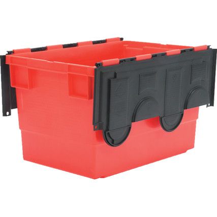Euro Container with Lid, Red;Black, 600x400x335mm, 68L
