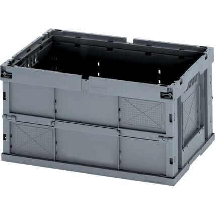 Foldable Euro Container, Polypropylene, Grey, 400x320x600mm