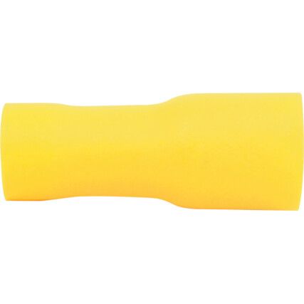 6.30mm FULLY INSULATED YELLOW FEMALE PUSH-ON (100)