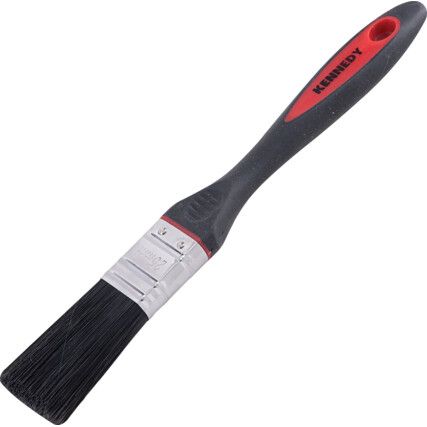 1in., Flat, Synthetic Bristle, Angle Brush, Handle Rubber