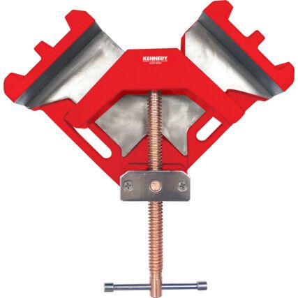 2.5in./60mm Corner Clamp, Copper-Plated Jaw, T-Bar Handle