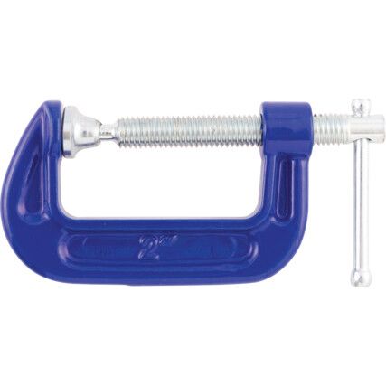 2in./50mm G-Clamp, Steel Jaw, T-Bar Handle
