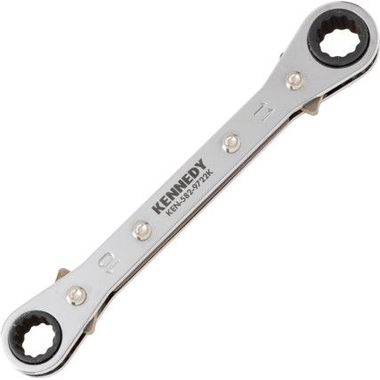 Double End, Ratchet Ring Spanner, 10 x 11mm, Metric