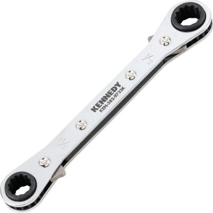 Double End, Ratchet Ring Spanner, 14 x 15mm, Metric