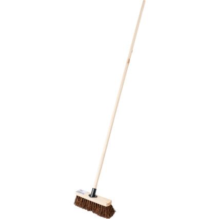 12" Stiff Bassine Broom with 60" Wooden Handle