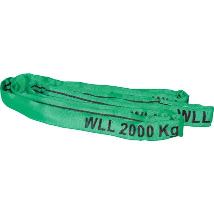 5000kg SWL, Lifting Sling, Round, 80mm x 0.5m, Red
