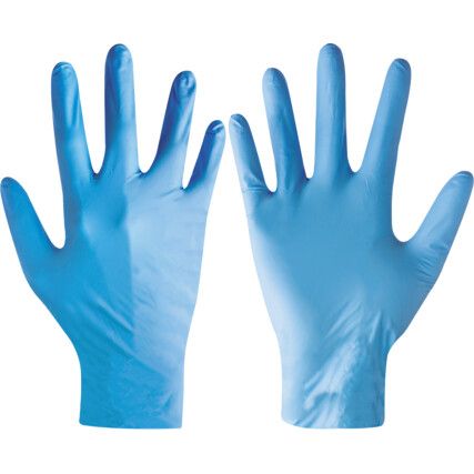 Disposable Gloves, Blue, Nitrile, 4mm Thickness, Powder Free, Size 2XL, Pack of 100