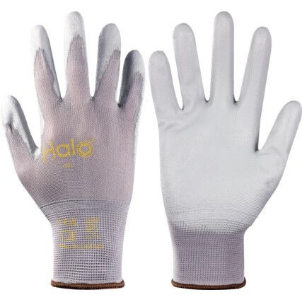 Mechanical Hazard Gloves, Grey, Nylon Liner, Polyurethane Coating, EN388: 2016, 4, 1, 4, 1, X, Size 10