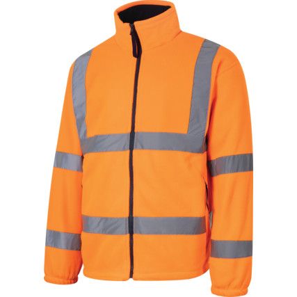 Hi-Vis Fleece Jacket, EN20471 Orange, Small