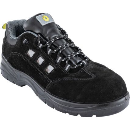 Safety Trainers, Black, Leather Upper, Composite Toe Cap, S1P, Size 8