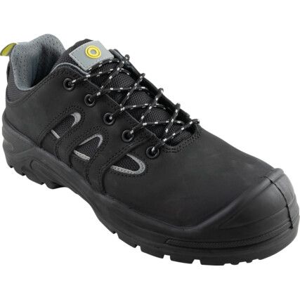 Safety Trainers, Black, Leather Upper, Composite Toe Cap, S3, Size 7