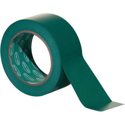 Adhesive Hazard Tape, PVC, Green, 50mm x 33m
